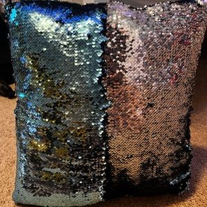 teal and silver reversible sequins
